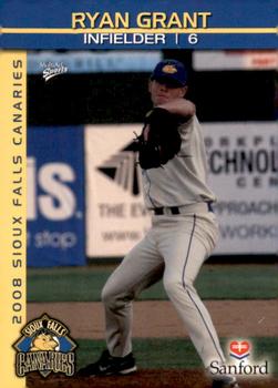 2008 MultiAd Sioux Falls Canaries #9 Ryan Grant Front