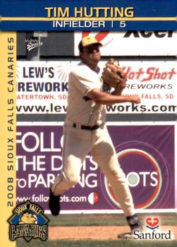 2008 MultiAd Sioux Falls Canaries #10 Tim Hutting Front