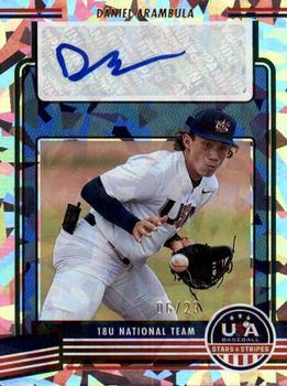 2023 Panini USA Baseball Stars & Stripes - 18U National Team Signatures Blue 2 #18U2-DA Daniel Arambula Front