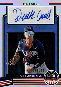 2023 Panini USA Baseball Stars & Stripes - 18U National Team Signatures Holo 2 #18U2-DC Derek Curiel Front