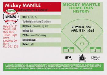 2007 Topps Updates & Highlights - Mickey Mantle Home Run History #MHR456 Mickey Mantle Back