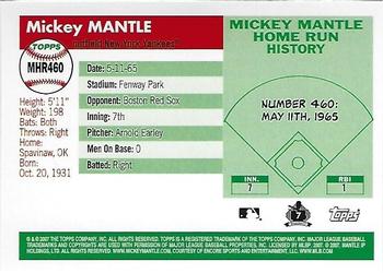 2007 Topps Updates & Highlights - Mickey Mantle Home Run History #MHR460 Mickey Mantle Back