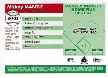 2007 Topps Updates & Highlights - Mickey Mantle Home Run History #MHR462 Mickey Mantle Back