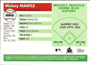 2007 Topps Updates & Highlights - Mickey Mantle Home Run History #MHR483 Mickey Mantle Back