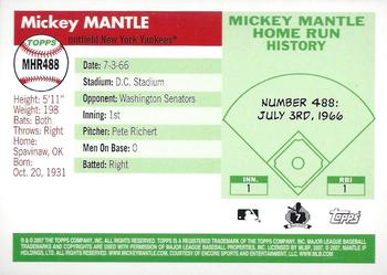 2007 Topps Updates & Highlights - Mickey Mantle Home Run History #MHR488 Mickey Mantle Back