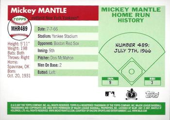 2007 Topps Updates & Highlights - Mickey Mantle Home Run History #MHR489 Mickey Mantle Back