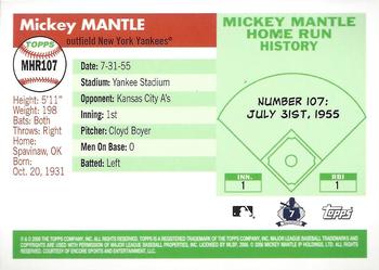 2006 Topps Updates & Highlights - Mickey Mantle Home Run History #MHR107 Mickey Mantle Back