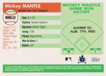 2006 Topps Updates & Highlights - Mickey Mantle Home Run History #MHR110 Mickey Mantle Back