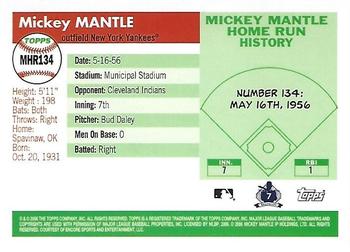 2006 Topps Updates & Highlights - Mickey Mantle Home Run History #MHR134 Mickey Mantle Back