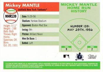 2006 Topps Updates & Highlights - Mickey Mantle Home Run History #MHR139 Mickey Mantle Back