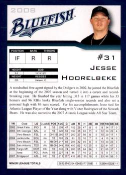 2008 Bridgeport Bluefish #NNO Jesse Hoorelbeke Back