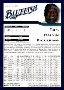 2008 Bridgeport Bluefish #NNO Calvin Pickering Back