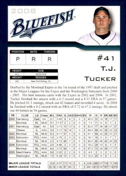 2008 Bridgeport Bluefish #NNO T.J. Tucker Back