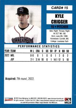2023 Choice Jupiter Hammerheads #15 Kyle Crigger Back