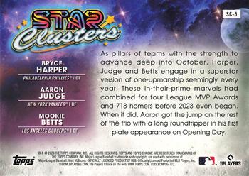 2023 Topps Cosmic Chrome - Star Clusters #SC-5 Mookie Betts / Bryce Harper / Aaron Judge Back