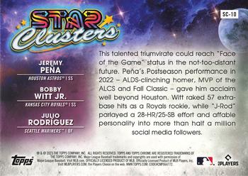 2023 Topps Cosmic Chrome - Star Clusters #SC-10 Julio Rodríguez / Bobby Witt Jr. / Jeremy Peña Back