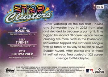 2023 Topps Cosmic Chrome - Star Clusters #SC-12 Trea Turner / Kyle Schwarber / Rhys Hoskins Back