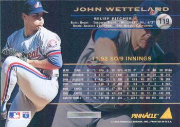 1994 Pinnacle #119 John Wetteland Back