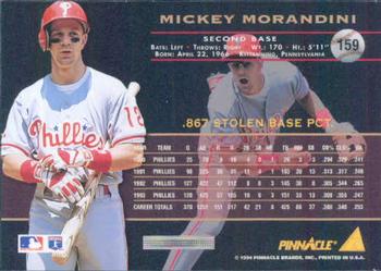 1994 Pinnacle #159 Mickey Morandini Back