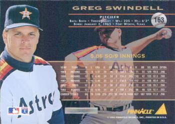 1994 Pinnacle #163 Greg Swindell Back
