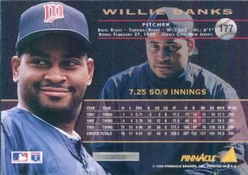 1994 Pinnacle #177 Willie Banks Back