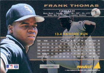 1994 Pinnacle #1 Frank Thomas Back