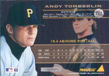 1994 Pinnacle #227 Andy Tomberlin Back