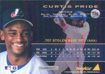 1994 Pinnacle #230 Curtis Pride Back