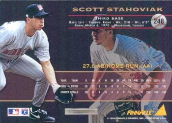 1994 Pinnacle #248 Scott Stahoviak Back