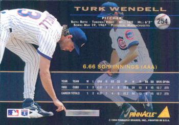 1994 Pinnacle #254 Turk Wendell Back
