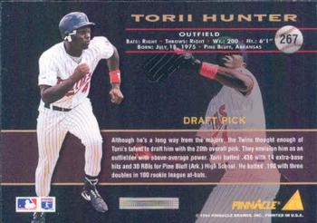 1994 Pinnacle #267 Torii Hunter Back