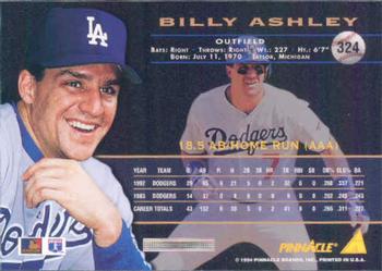 1994 Pinnacle #324 Billy Ashley Back