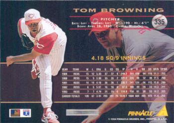 1994 Pinnacle #335 Tom Browning Back