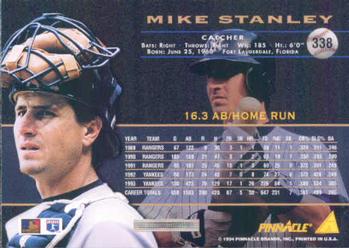 1994 Pinnacle #338 Mike Stanley Back