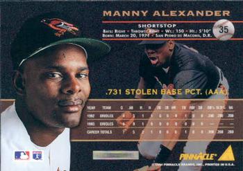 1994 Pinnacle #35 Manny Alexander Back