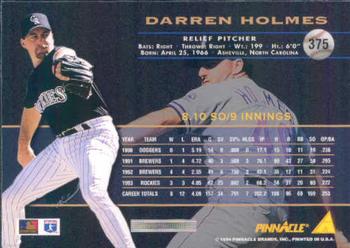 1994 Pinnacle #375 Darren Holmes Back