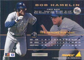 1994 Pinnacle #404 Bob Hamelin Back