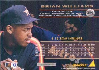1994 Pinnacle #409 Brian Williams Back