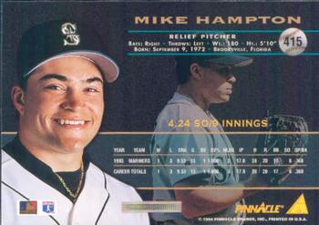 1994 Pinnacle #415 Mike Hampton Back