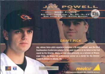 1994 Pinnacle #435 Jay Powell Back