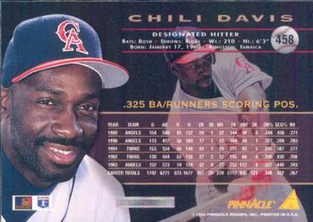 1994 Pinnacle #458 Chili Davis Back