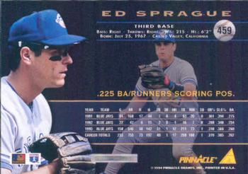1994 Pinnacle #459 Ed Sprague Back
