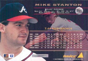 1994 Pinnacle #461 Mike Stanton Back