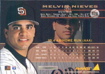 1994 Pinnacle #478 Melvin Nieves Back