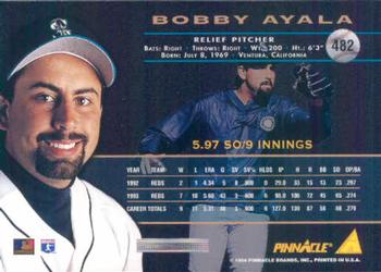 1994 Pinnacle #482 Bobby Ayala Back