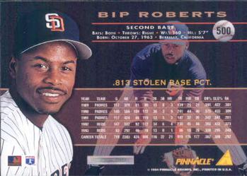 1994 Pinnacle #500 Bip Roberts Back