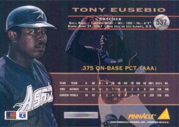 1994 Pinnacle #537 Tony Eusebio Back