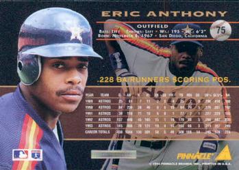 1994 Pinnacle #75 Eric Anthony Back