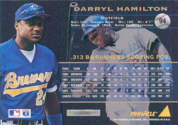 1994 Pinnacle #94 Darryl Hamilton Back