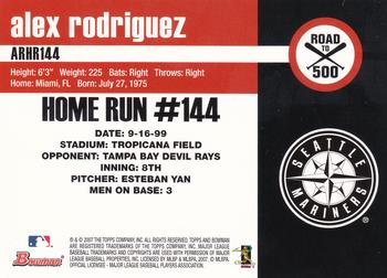 2007 Bowman - Alex Rodriguez: Road to 500 #ARHR144 Alex Rodriguez Back